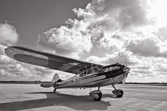 Classic Aviation, Cessna, chrome, HDR, airplane, black and white, photography, photographer, photograph